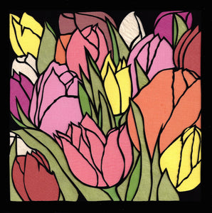 Tulip Love--paper cut artwork by Elizabeth VanDuine