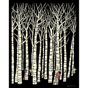 Tree Tag poster design by paper cut artist Elizabeth VanDuine