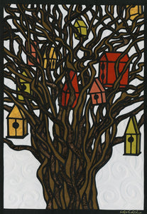 Greeting Card #8 Tree Houses by Elizabeth VanDuine