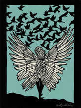 Load image into Gallery viewer, If I Had Wings-poster design by paper cut artist Elizabeth VanDuine
