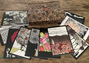 10 floral inspired Greeting Cards in Printed art Gift Box  Set by Elizabeth VanDuine